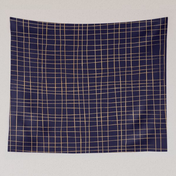 Item preview, Messy gold lines on dark blue background designed and sold by printhappy.