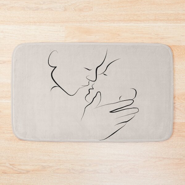 Item preview, A Couple Kissing Line Art Illustration On White designed and sold by 4U2NV-LDN.