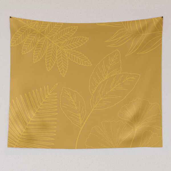 Item preview, Minimalistic print with golden leaves designed and sold by printhappy.