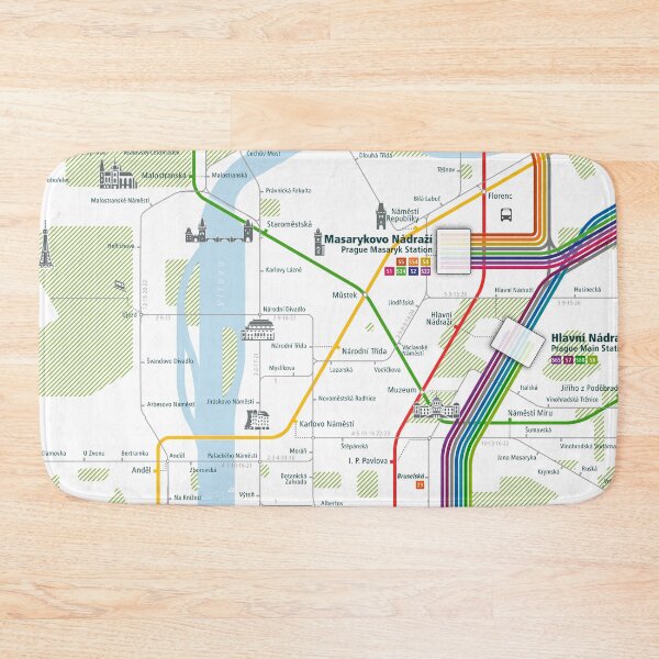 Item preview,  Prague City Rail Map Square designed and sold by AnsgarVollmer.