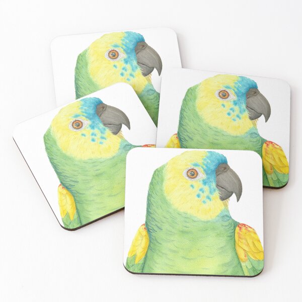 Item preview, Watercolor Turquoise-fronted amazon - parrot painting designed and sold by L'Atelier Oranjade.
