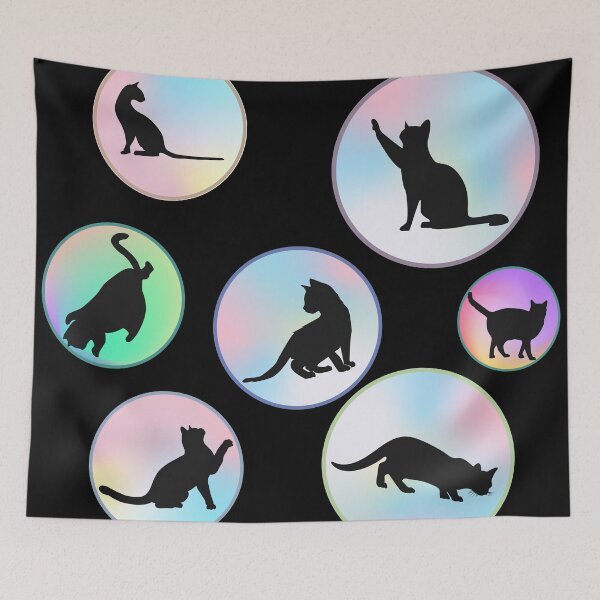 Item preview, Cat Bubbles on Black designed and sold by MoodyCarp.