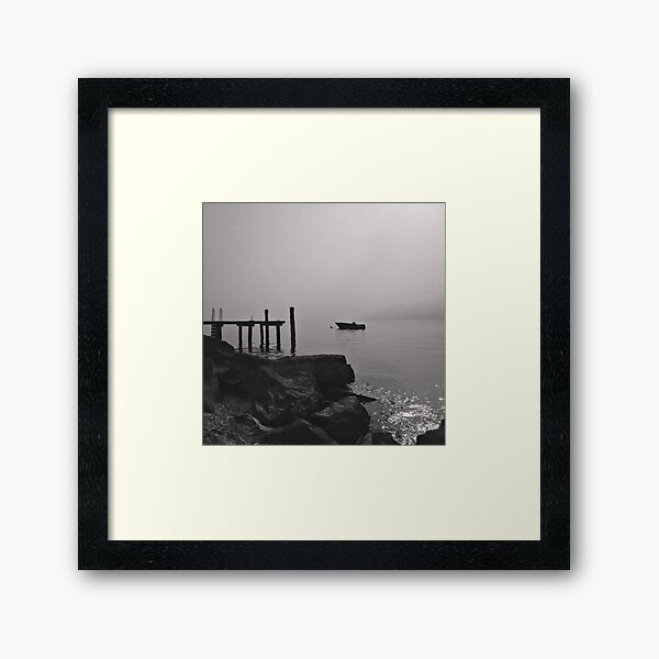Item preview, Lac Garde Italie noir et blanc designed and sold by Thought2reality.