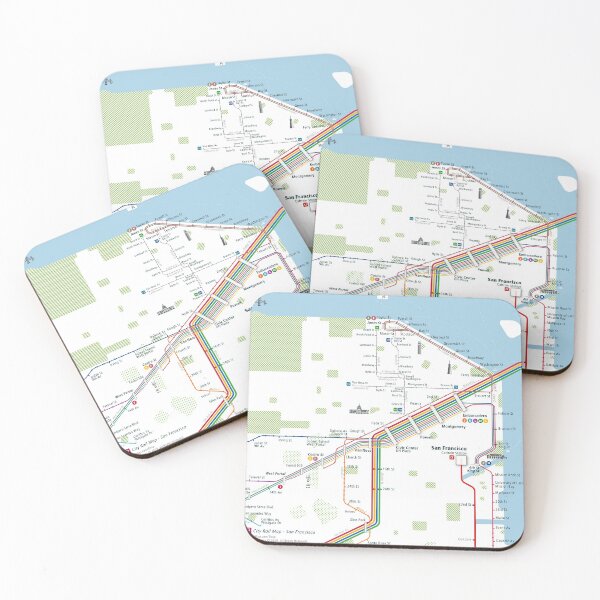 Item preview, San Francisco City Rail Map Square designed and sold by AnsgarVollmer.