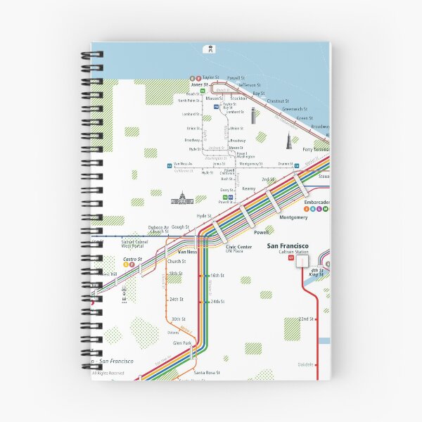 Item preview, San Francisco City Rail Map Square designed and sold by AnsgarVollmer.