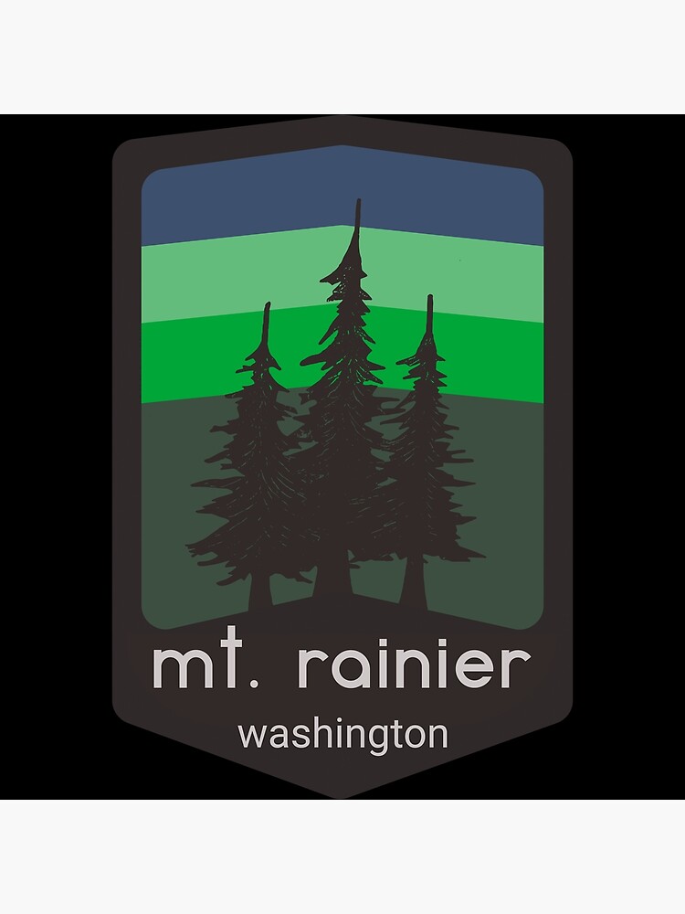"Mt. Rainier, Washington Logo Apparel and Accesories" Poster by bahamamule Redbubble