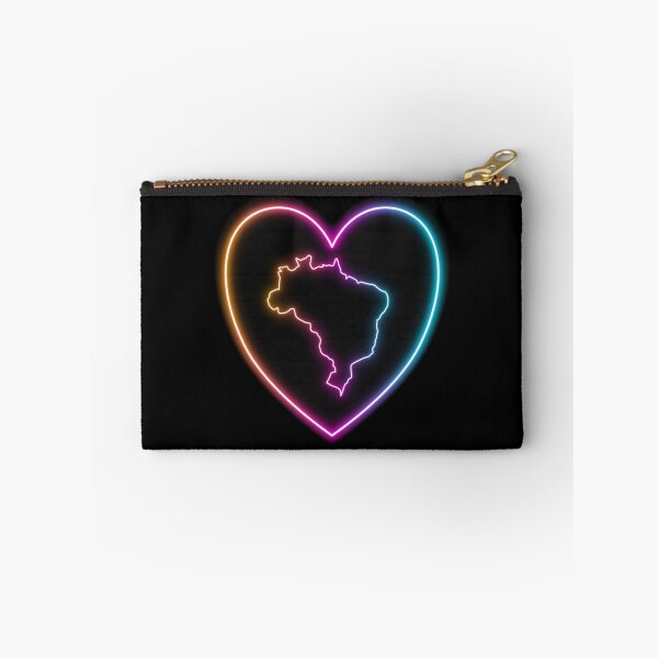 Item preview, Brazil Multicolor Neon Outline in a Retrowave Heart designed and sold by dylanxh.