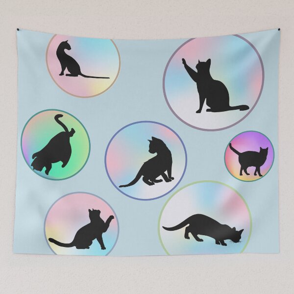 Item preview, Cat Bubbles on Baby Blue designed and sold by MoodyCarp.