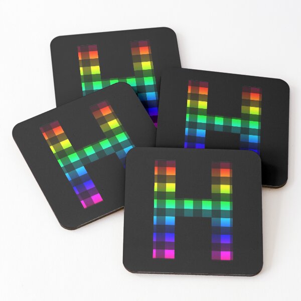 Item preview, The Letter H - Monogram in Rainbow and Black Buffalo Plaid designed and sold by Bumblefuzzies.