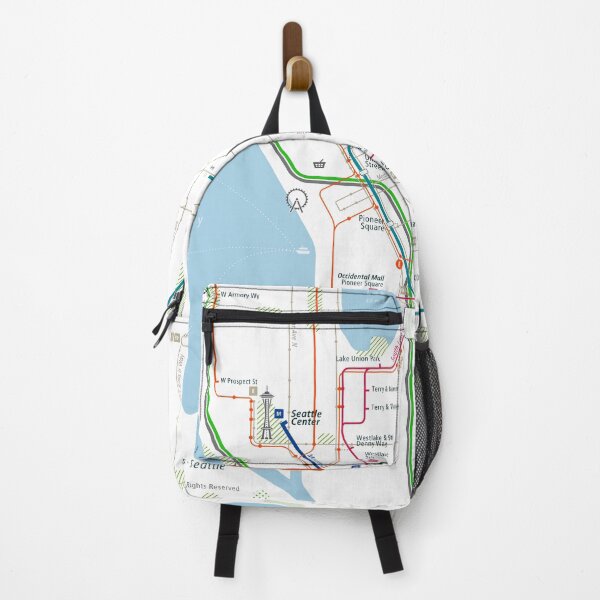 Item preview, Seattle City Rail Map Square designed and sold by AnsgarVollmer.
