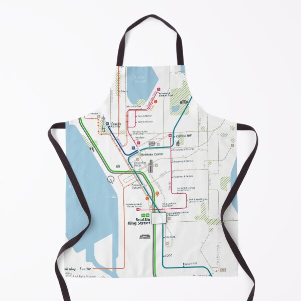 Item preview, Seattle City Rail Map Square designed and sold by AnsgarVollmer.