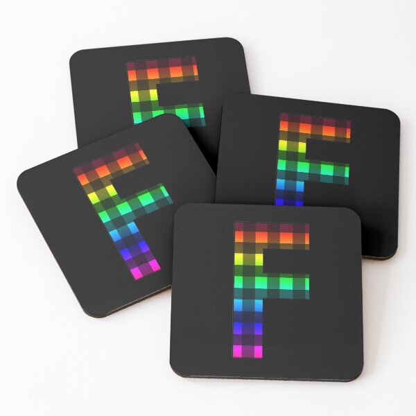 Item preview, The Letter F - Monogram in Rainbow and Black Buffalo Plaid designed and sold by Bumblefuzzies.
