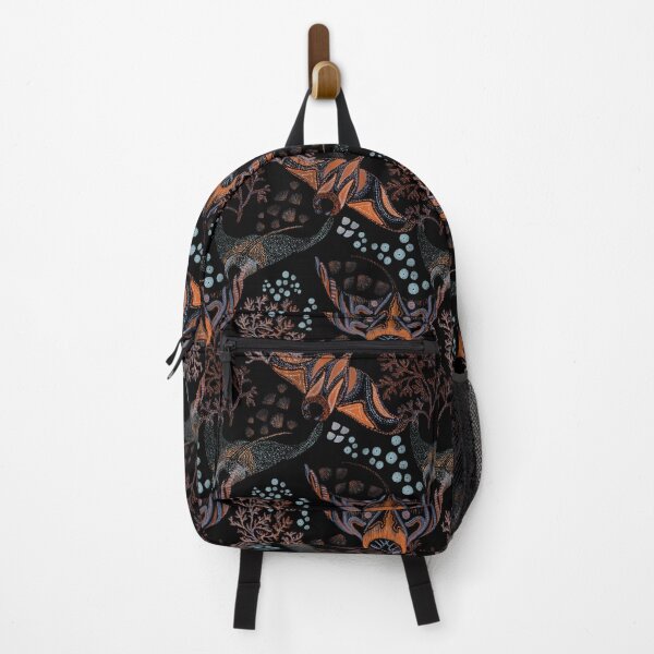 Item preview, Marine seamless pattern with space manta rays, abodes of the underwater world designed and sold by ANAKOTO.