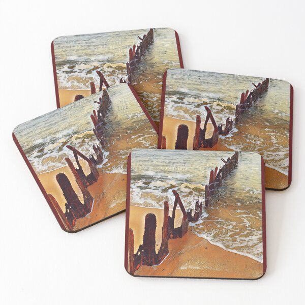 Item preview, Photograph of old groynes in the sea, then edited in color designed and sold by Pelikancrazy.