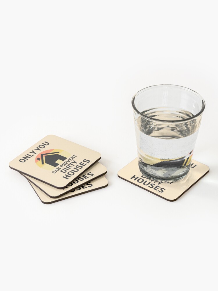 Thumbnail 2 of 5, Coasters (Set of 4), Prevent Dirty Houses Fun Cleaning Lady Gifts designed and sold by SavvyCleaner.