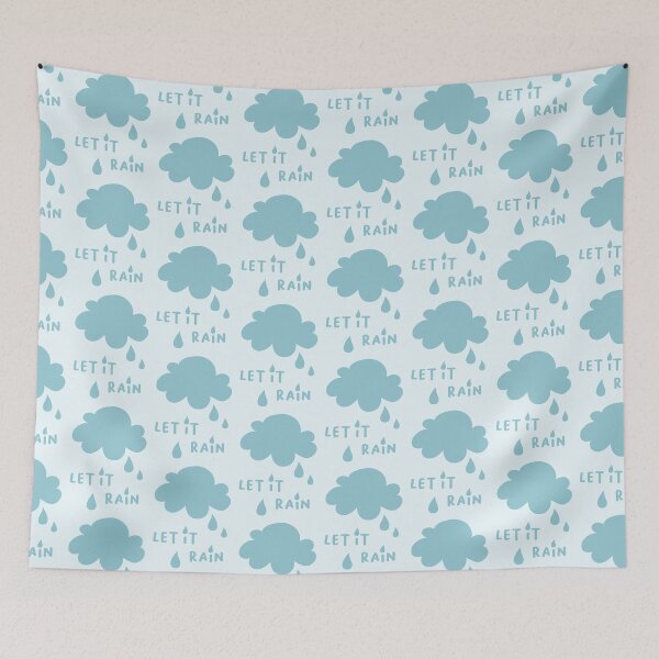 Item preview, Let it rain cloud rain sky weather Scandinavian pastel quote light blue designed and sold by eskima.