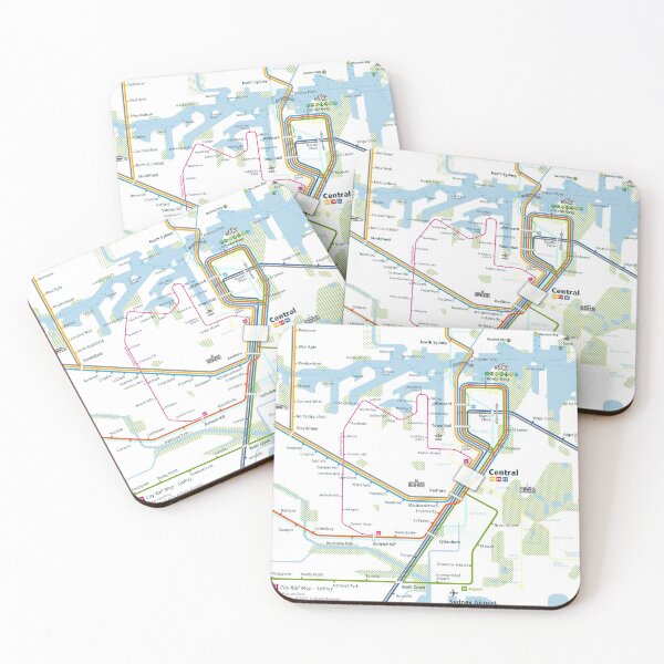 Item preview, Sydney City Rail Map Square designed and sold by AnsgarVollmer.