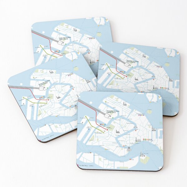 Item preview, Venice City Rail Map Square designed and sold by AnsgarVollmer.