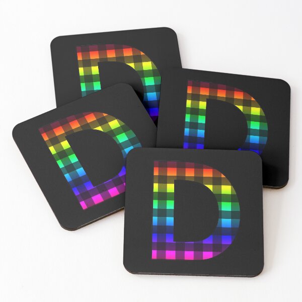 Item preview, The Letter D - Monogram in Rainbow and Black Buffalo Plaid designed and sold by Bumblefuzzies.