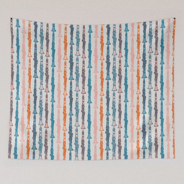 Item preview, Clarinet parade pattern in vintage colours designed and sold by NattyDesigns.