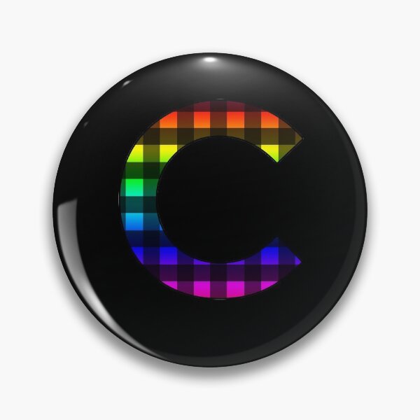 Item preview, The Letter C - Monogram in Rainbow and Black Buffalo Plaid designed and sold by Bumblefuzzies.