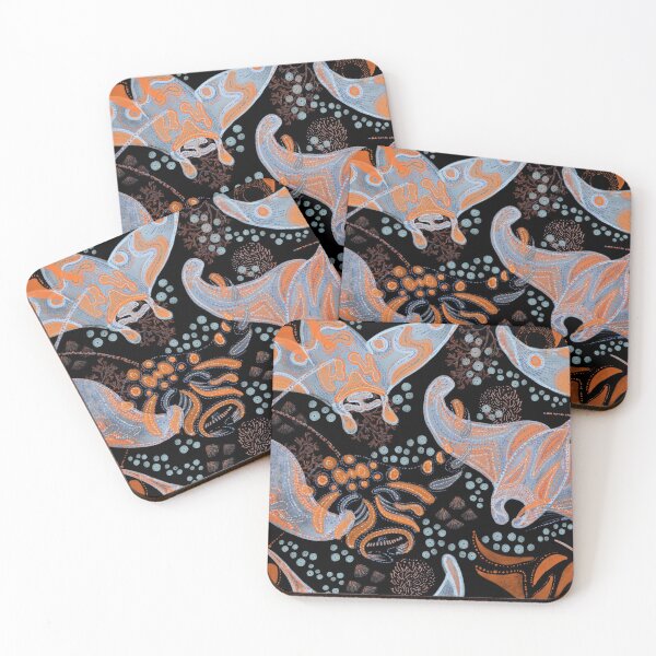 Item preview, Marine seamless pattern with space manta rays, lobsters, corals, octopuses, abodes of the underwater world designed and sold by ANAKOTO.