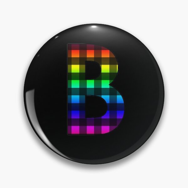 Item preview, The Letter B - Monogram in Rainbow and Black Buffalo Plaid designed and sold by Bumblefuzzies.