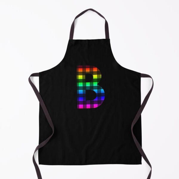 Item preview, The Letter B - Monogram in Rainbow and Black Buffalo Plaid designed and sold by Bumblefuzzies.
