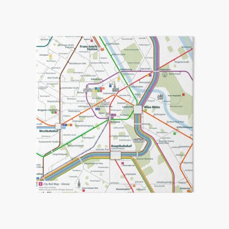 Item preview, Vienna City Rail Map Square designed and sold by AnsgarVollmer.
