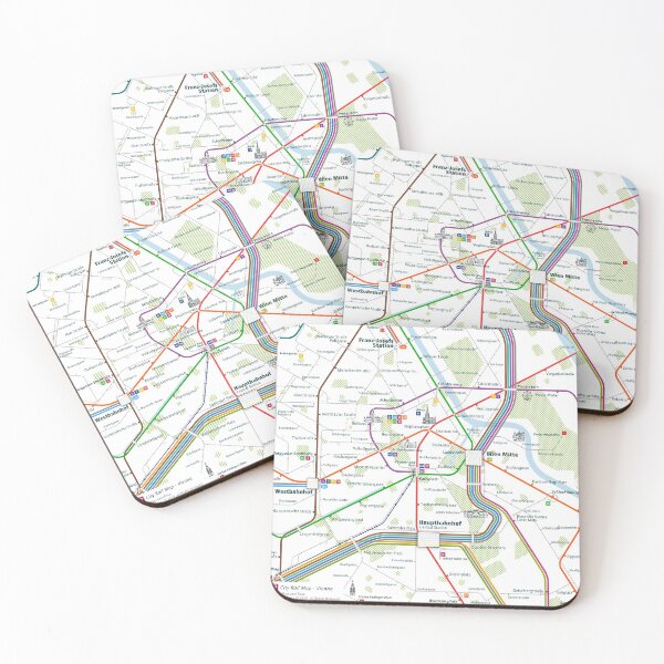 Item preview, Vienna City Rail Map Square designed and sold by AnsgarVollmer.