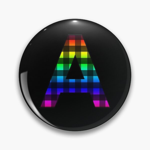 Item preview, The Letter A - Monogram in Rainbow and Black Buffalo Plaid designed and sold by Bumblefuzzies.
