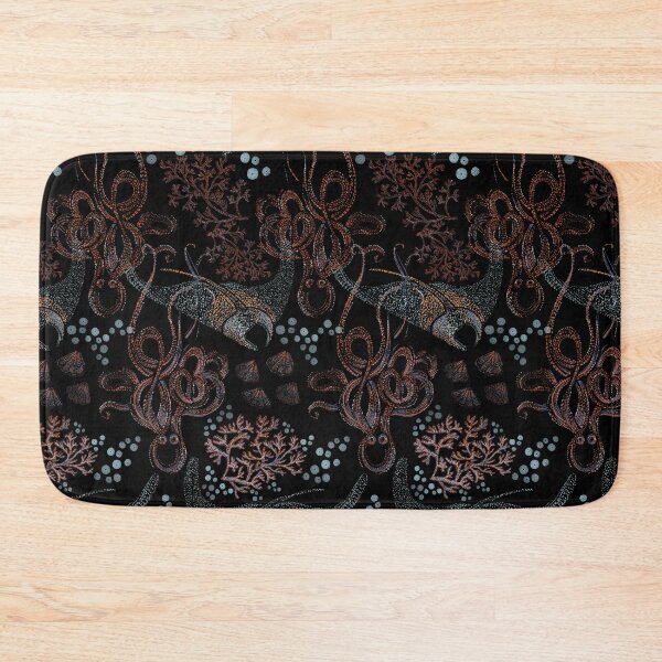 Item preview, Marine seamless pattern with space manta rays, lobsters, corals, octopuses, abodes of the underwater world designed and sold by ANAKOTO.