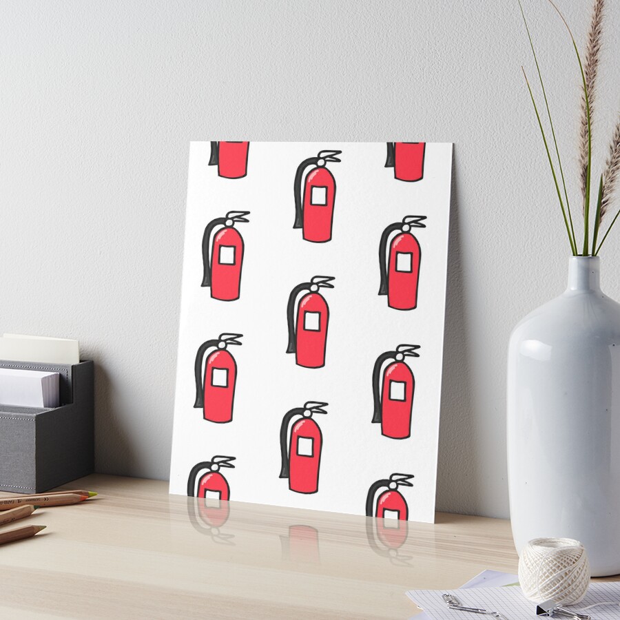 Fire extinguisher drawing gift idea Art Board Print by quali-shirts