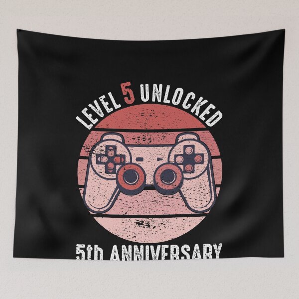 Item preview, Level 5 Unlocked 5th Anniversary designed and sold by RandomStuffShop.