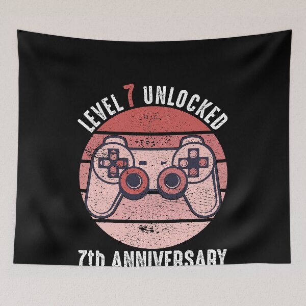 Item preview, Level 7 Unlocked 7th Anniversary designed and sold by RandomStuffShop.