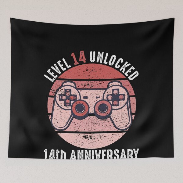 Item preview, Level 14 Unlocked 14th Anniversary designed and sold by RandomStuffShop.