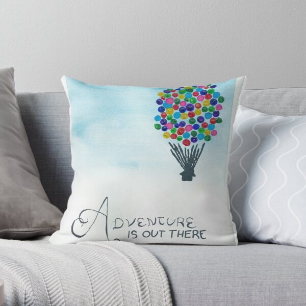 Disney Parks Pixar UP House “Home Is Where Adventure Is” Throw Pillow NEW