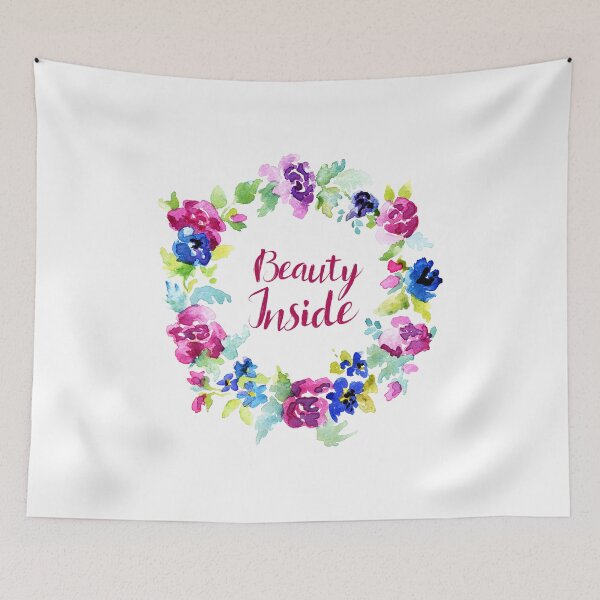 Item preview, Beauty inside wreath watercolor original designed and sold by BeeTartprints.