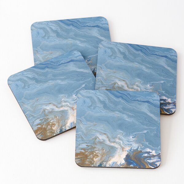 Item preview, Blue White Gold Poured Painting Design designed and sold by Jesseika75.