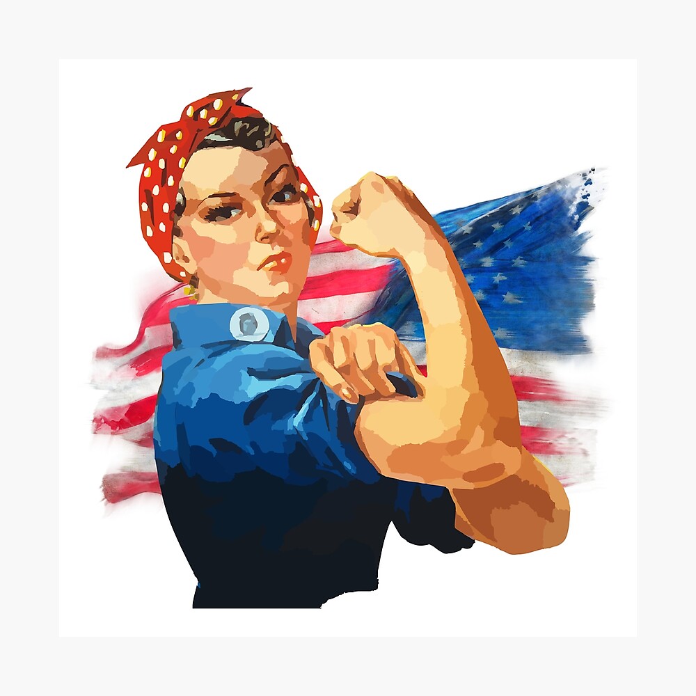 Rosie The Riveter American Flag USA