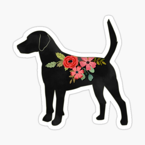 Harrier Dog Breed Bohemian Floral Silhouette Sticker