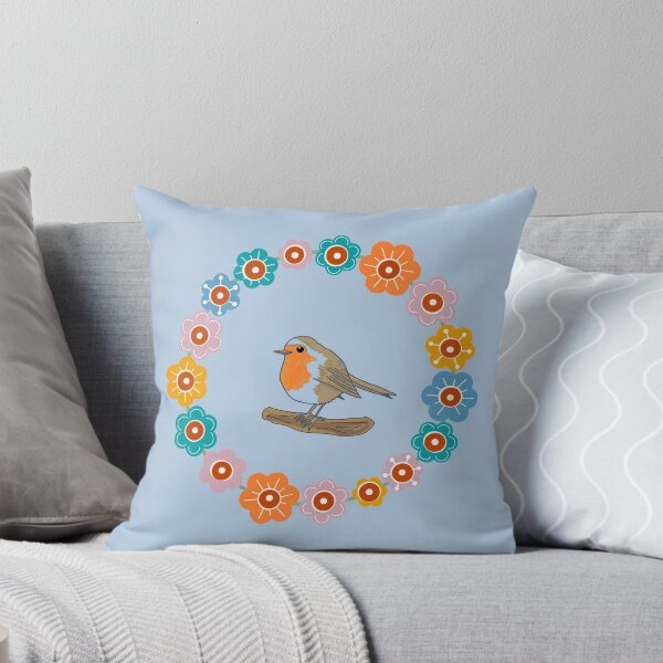 Item preview, Robins in a wreath of flowers designed and sold by CatMarek.