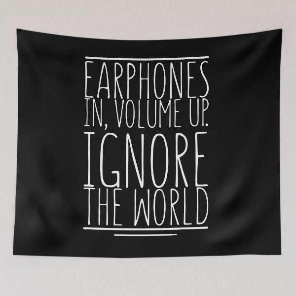 Item preview, Earphones in vol up ignore motto designed and sold by Creativeart1974.