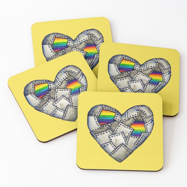 Item preview, LGBT+ Rainbow Steel Armored Heart designed and sold by JeysArtDesign.