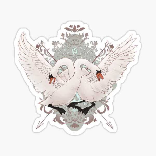 Warring Swans Sticker