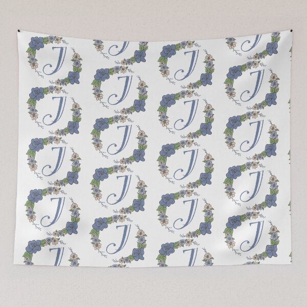 Item preview, Blue Floral J designed and sold by missmann.