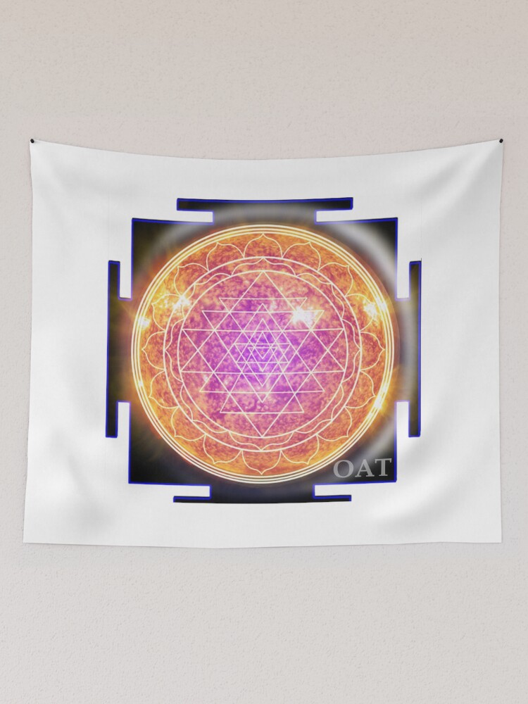Thumbnail 2 of 3, Tapestry, Solar Sri Yantra designed and sold by Olivia Tatara.