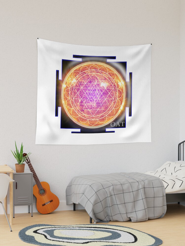 Thumbnail 1 of 3, Tapestry, Solar Sri Yantra designed and sold by Olivia Tatara.