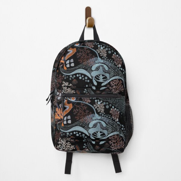 Item preview, Marine seamless pattern with space manta rays, lobsters, corals, octopuses, abodes of the underwater world designed and sold by ANAKOTO.