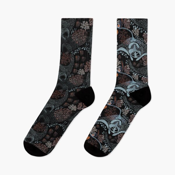 Item preview, Marine seamless pattern with space manta rays, lobsters, corals, octopuses, abodes of the underwater world designed and sold by ANAKOTO.